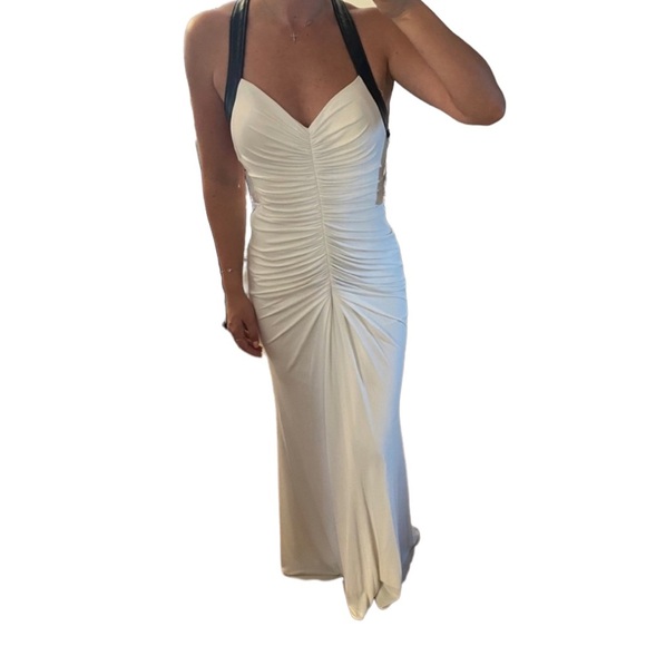 Jovani White and Black Gown